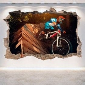Parete in vinile rotto 3D Mountain Bike