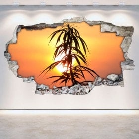 Luminescenti pannelli divisori fluowall marijuana 3D parete-rotta