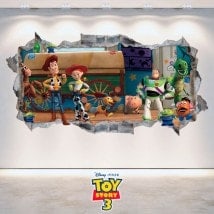 Vinile decorativo Toy Story 3 muro rotto 3D