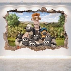 Vinile decorativo 3D di Shaun la pecora