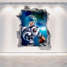 Vinile decorativo 3D Ice Age 5 muro rotto