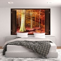 Autunno di finestra dellalbero 3D Italian 5431