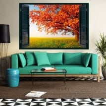 Autunno di finestra dellalbero 3D Italian 5434