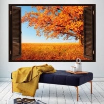 Autunno di finestra dellalbero 3D Italian 5440