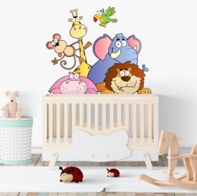 Animale di vinile adesivo bambini Zoo