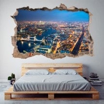 Vista aerea 3D in vinile di Londra