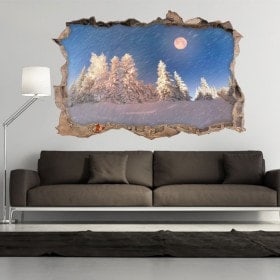 Montagne di inverno nevoso Moon 3D vinile