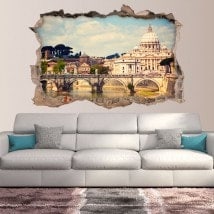 Vinile 3D Ponte Sant'Angelo e la Basilica di San Pedro