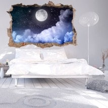 Vinile parete-rotta Luna 3D