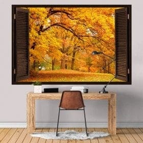 Windows in autunno gli alberi 3D in vinile