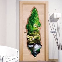 Vinile porte ruscello nella foresta 3D