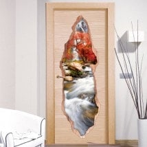 Natura di vinile porta cascata 3D