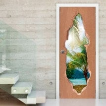 Vinili per porte palme sulla spiaggia