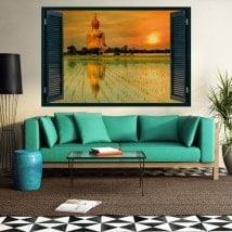 Finestre in vinile 3D grande Buddha Thailandia