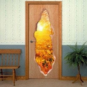 Vinili per il tramonto 3D porte in autunno