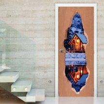 Cabina di vinile porte in inverno 3D