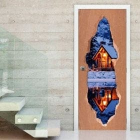 Cabina di vinile porte in inverno 3D
