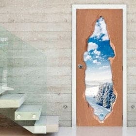 Vinile porta 3D montagne nevose