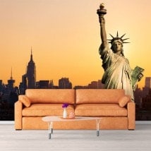 Statua di murales muro foto della libertà New York