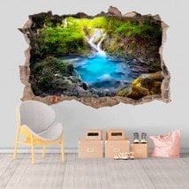Vinile decorativa cascate e pozzi natura 3D