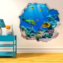 Pesci nel vinile decorativo 3D mare