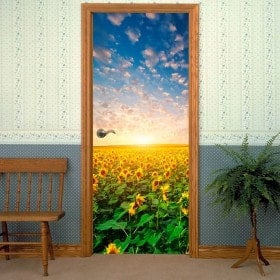 Girasoli di porte per vinyl tramonto