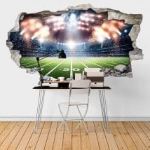 Parete 3D rotto di stadio di calcio di vinile Italian 6448