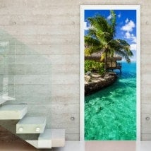 Vinile decorativo porte paradiso tropicale