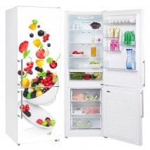 Frigoriferi vinili con cesto di frutta