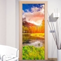 Vinile per porte tramonto nelle Dolomiti