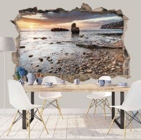 Vinile decorativo 3d alba costa mediterranea