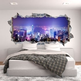 3D adesivi panoramici di Hong Kong