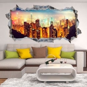 3D adesivi panoramici Victoria Harbour Hong Kong