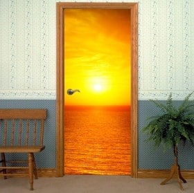 Vinile decorative porte tramonto mare