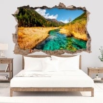 Vinili decorativi 3D fiume in montagna