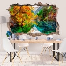 Adesivi della parete 3D lago cinque fiore della Cina