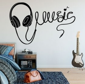 Adesivi cuffie musicali
