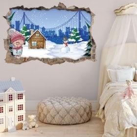 Adesivi 3D per bambini bambole in inverno