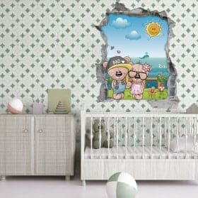 Adesivi 3D per bambini orsi moda