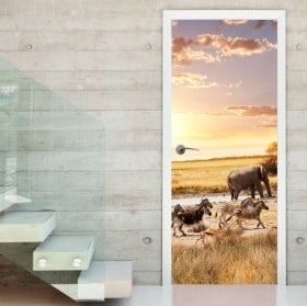 Gli animali da safari adesivi porte