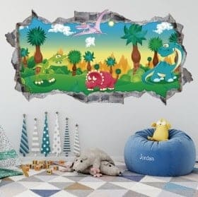 Bambini adesivi 3D parco giurassico