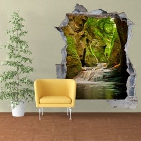 Decalcomanie da muro Finnich Glen Scozia cascate 3D