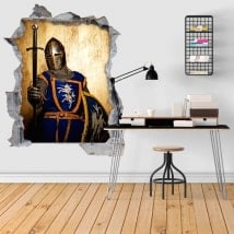 Guerriero medievale adesivi murali 3D