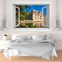 Finestra di vinile 3D castello di Azay-le-rideau Francia