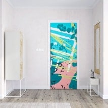 Adesivi per porte colori pop