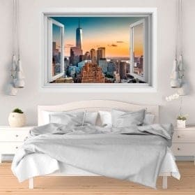 Adesivi da parete tramonto a Manhattan 3D