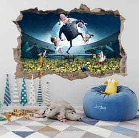 Adesivi da muro minions despicable me 3D