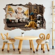 Adesivi da parete Shaun 3D pecore