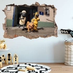Vinili foro della parete Shaun 3D pecore