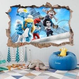 Adesivi murali i smurf 3D